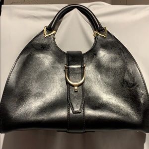Gucci Black Leather Purse with Gold Hardware